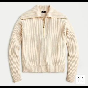 ISO Collection ribbed cashmere half-zip sweater